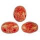 Cuentas de vidrio Samos® by Puca® - Opaque coral red splash 93200/94401